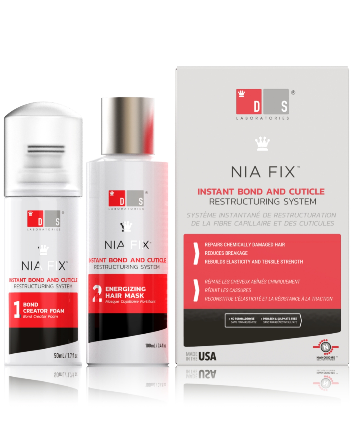Ds Laboratories Nia Fix Instant Bond & Cuticle Restructuring System In Transparent