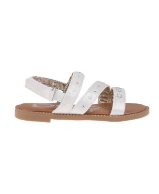 Little Girls Flat with Rhinestone and Bebe Ornamentation Sandals