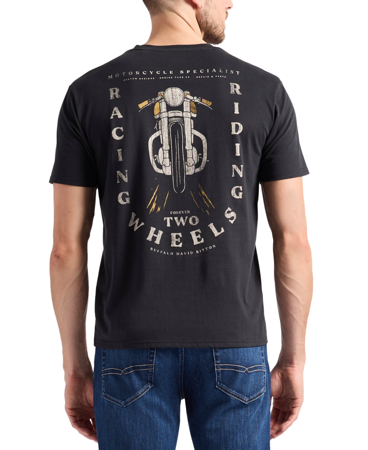 Men's Motorcycle Graphic T-Shirt - Black