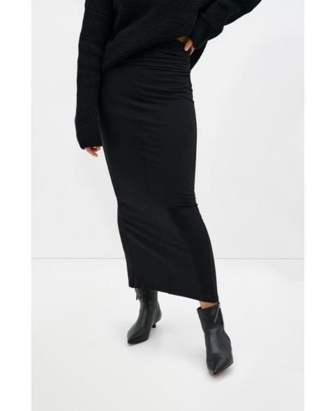 Женская юбка Marcella Frida High-Waisted Fold-Over Waistband Long Midi Skirt with Back Slit