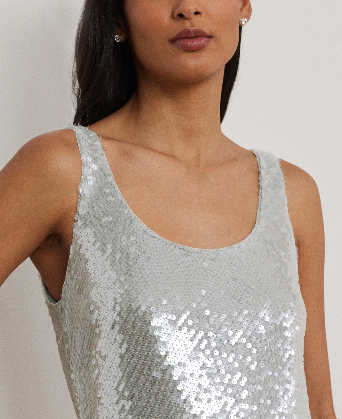 Ralph Lauren Women's Sequined Sleeveless Gown In Aqua Pearl