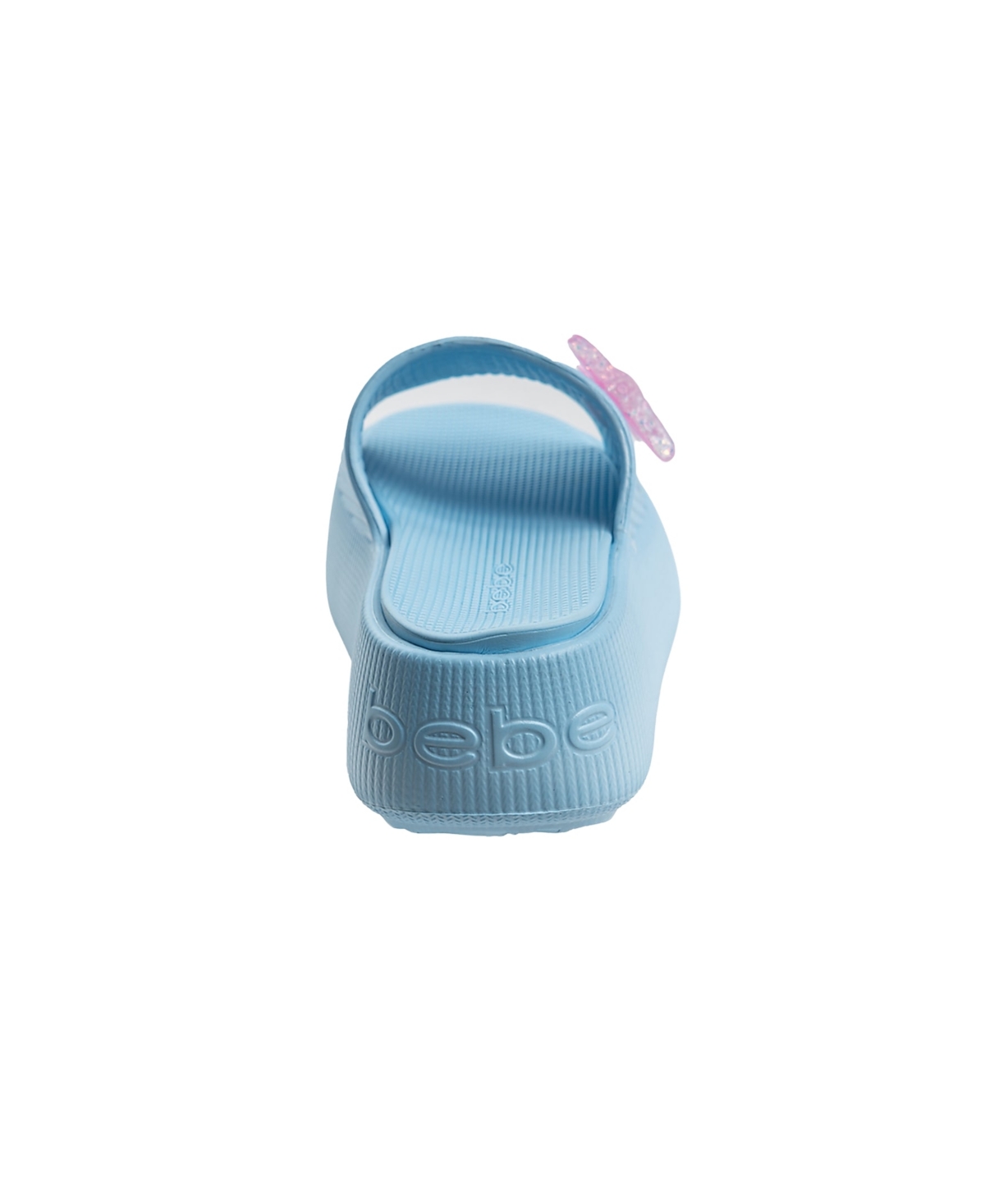 Bebe Little And Big Girls Stylish And Comfortable Summer Platform With Starfish Charm Slides In Light Pastel Blue