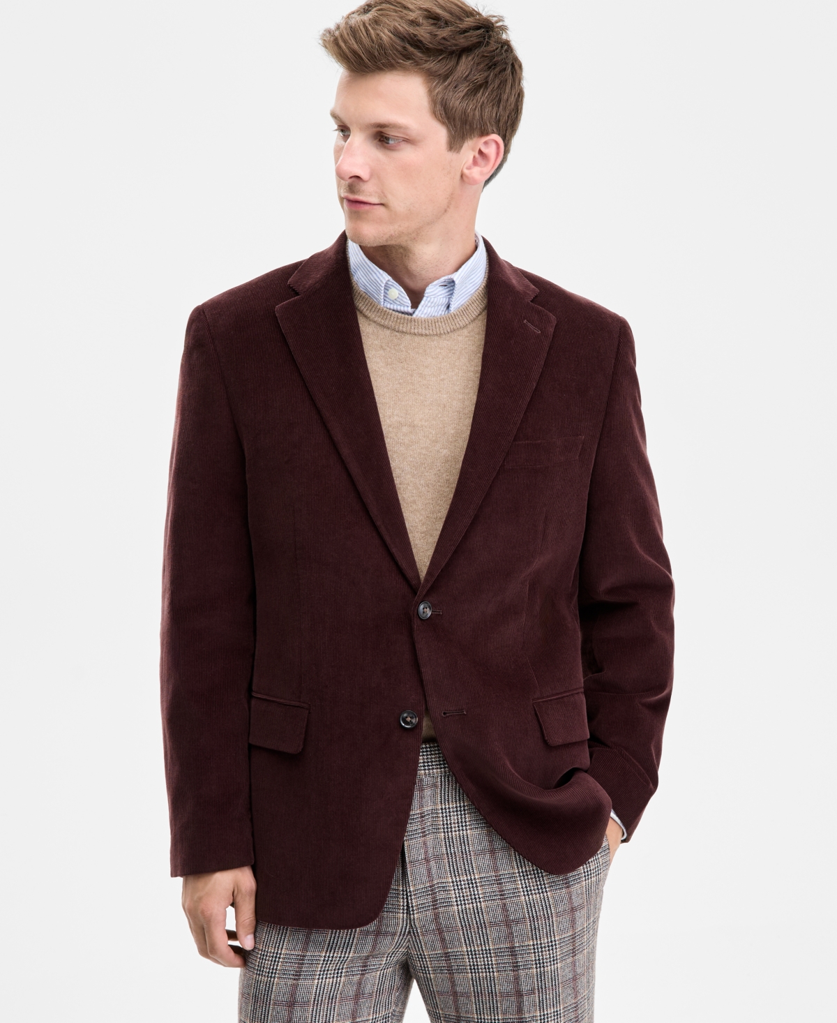 Tommy Hilfiger Men's Modern-fit Corduroy Sport Coat In Brown
