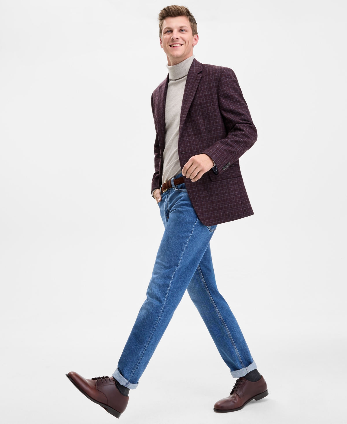 Tommy Hilfiger Men's Modern-fit Patterned Sport Coat In Brown