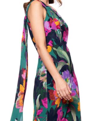 Petite One-Shoulder Chiffon Fit & Flare Gown