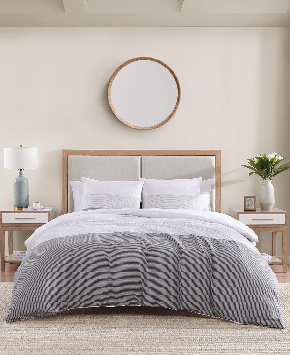 Tommy Hilfiger Montauk Seersucker 3-pc. Comforter Set, Full/queen In White,blue