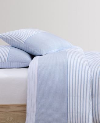 Modern Stripe Cotton 3-Pc. Duvet Cover Set, King