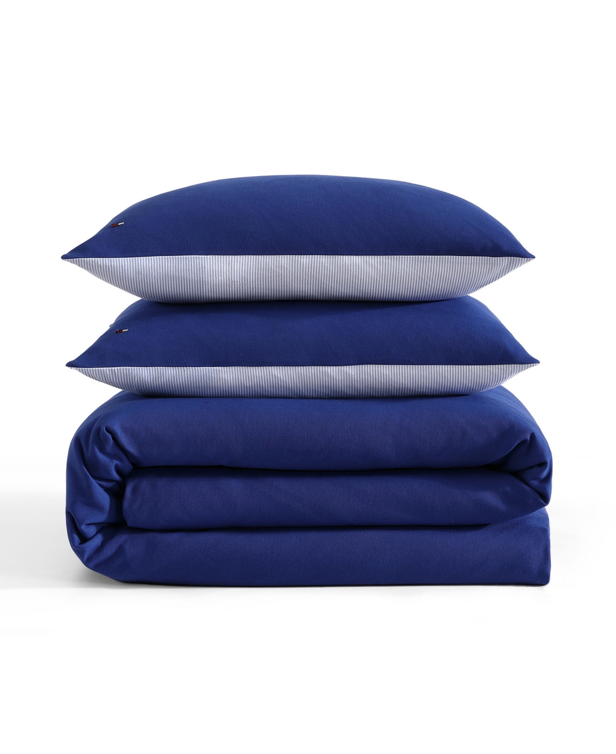 Shop Tommy Hilfiger Micro Pique 3-pc. Comforter Set, King In Marine Blue