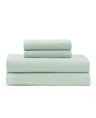 Solid 144-Thread Count Cotton Chambray Washed 4-Pc. Sheet Set, Full