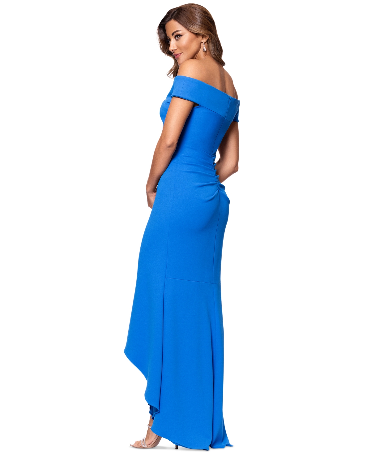 XSCAPE WOMEN'S OFF-THE-SHOULDER HIGH-LOW DRESS 