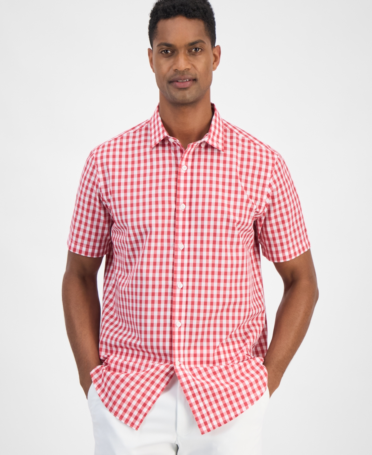 Club Room Men's Woven Gingham Shirt, Exclusively At Macy's