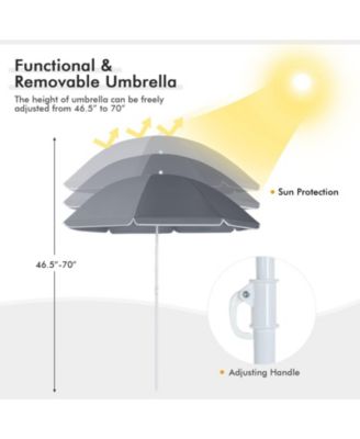 Portable Folding Picnic Double Chair With Umbrella