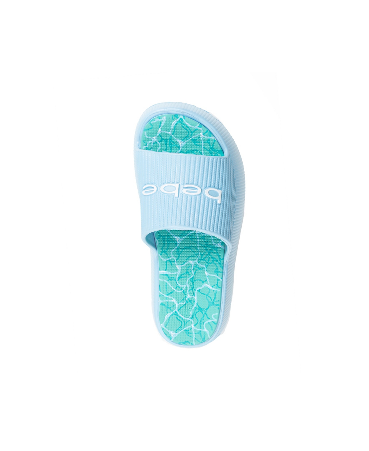 Bebe Little And Big Girls Trendy And Comfortable Summer Platform Slides In Light Pastel Blue