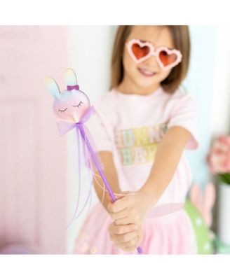 Girls Pastel Rainbow Easter Bunny Wand