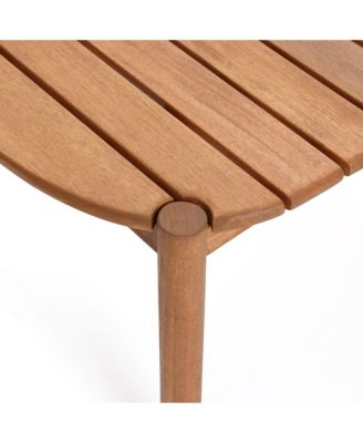 Natural Solid Wood 40-Inch Long Rounded Rectangle Outdoor Coffee Table