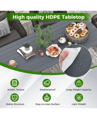 6 ft Portable Folding Table 350 LBS Fold-in-Half Table with HDPE Tabletop