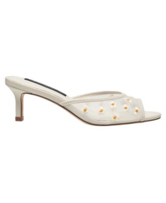 Nancy Mesh Embroidered Kitten Heel
