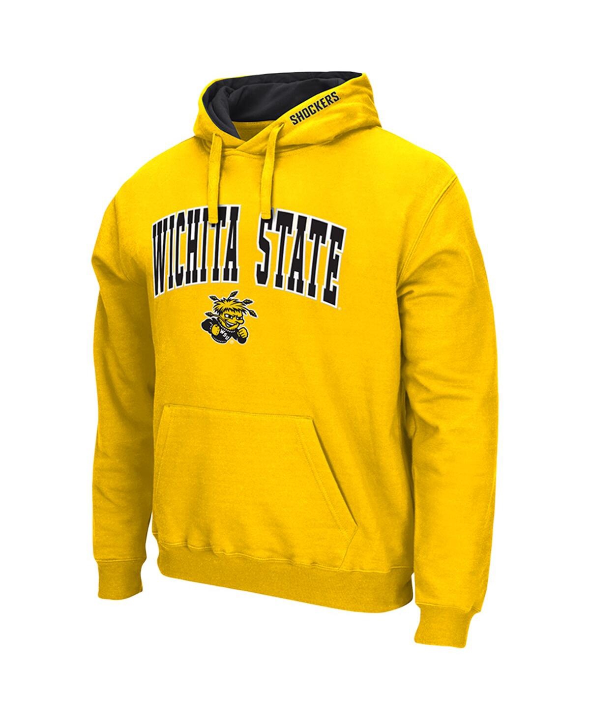 Colosseum Men's Yellow Wichita State Shockers Arch Logo 3.0 Pullover Hoodie In Yellow