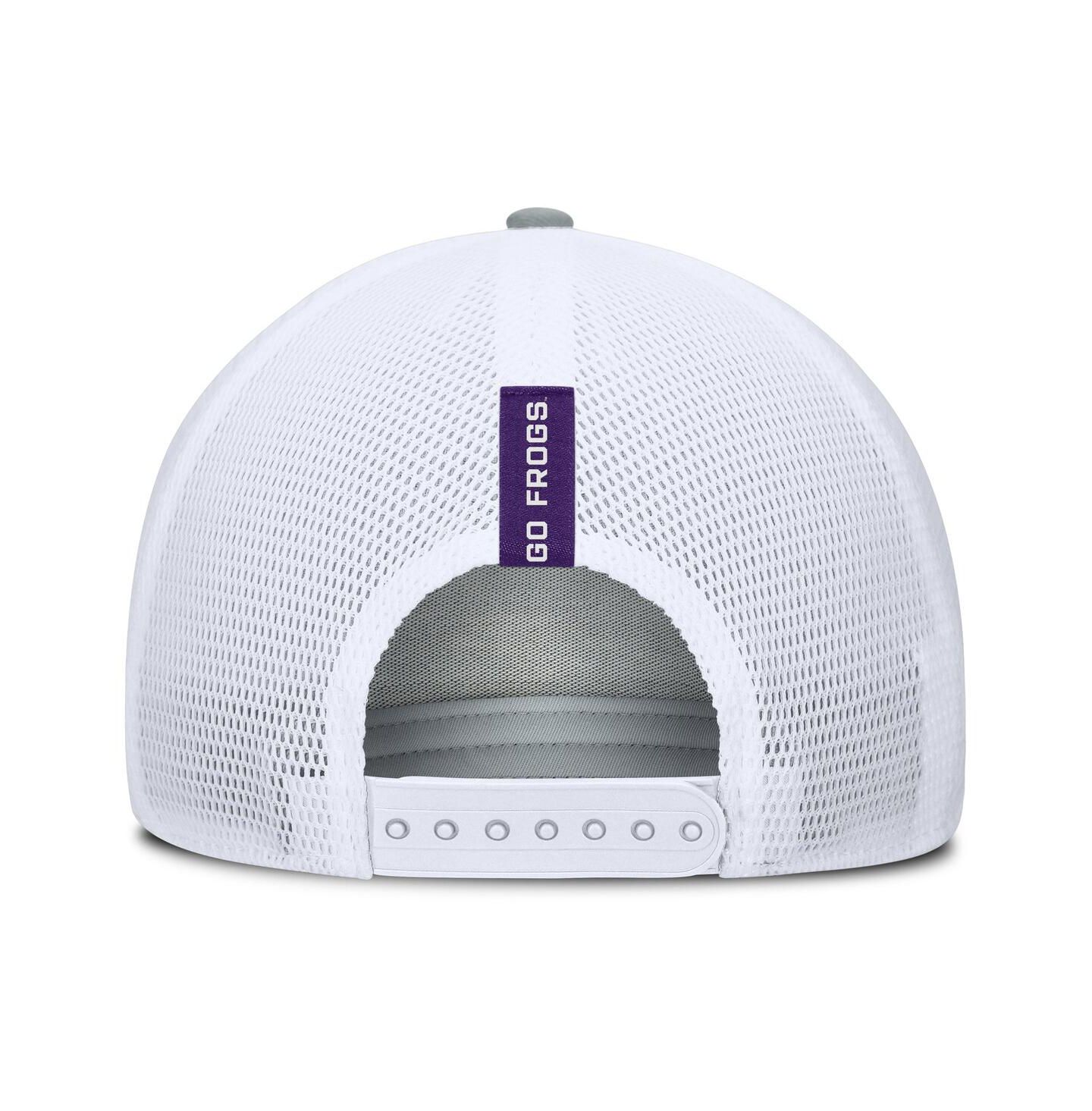 Мужская кепка Fanatics Heather Gray/Purple TCU Horned Frogs Profile Trucker Adjustable Hat — фото 3