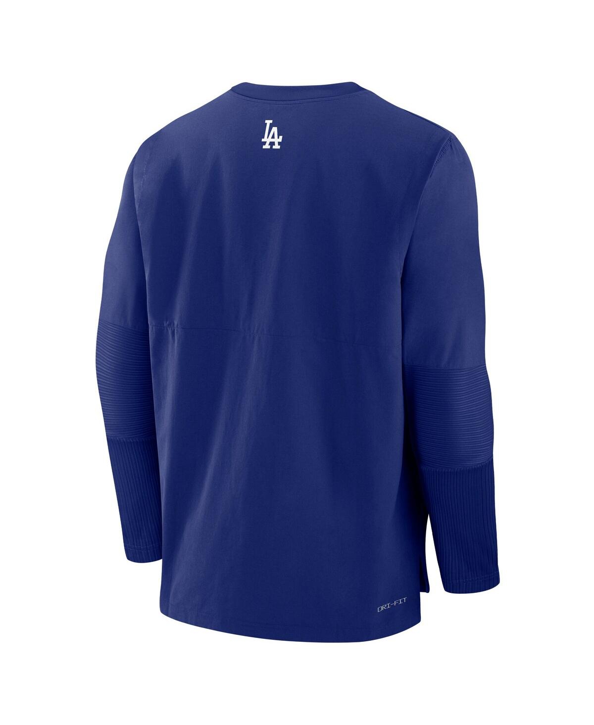 NIKE MEN'S ROYAL LOS ANGELES DODGERS AUTHENTIC COLLECTION LIGHTWEIGHT PLAYER TRI-BLEND PERFORMANCE PULLOV