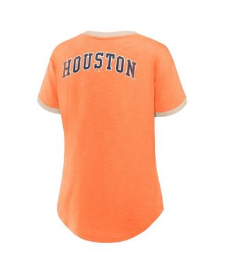 Women's Orange Houston Astros Binge Worthy Stadium Slub V-Neck T-Shirt