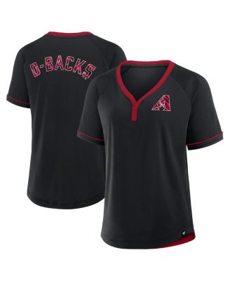 Fanatics - Women's Black Arizona Diamondbacks League Diva Star Raglan V-Neck Top
