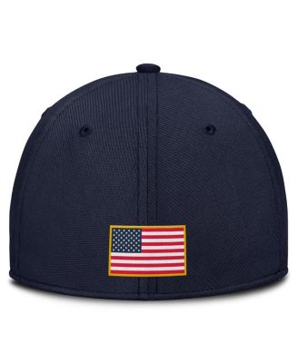 Men's Navy Michigan Wolverines 2025 Dugout Coaches Rise Swoosh Performance Flex Hat