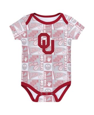 Newborn Crimson Oklahoma Sooners Sunday Comics Bodysuit 3-Pack