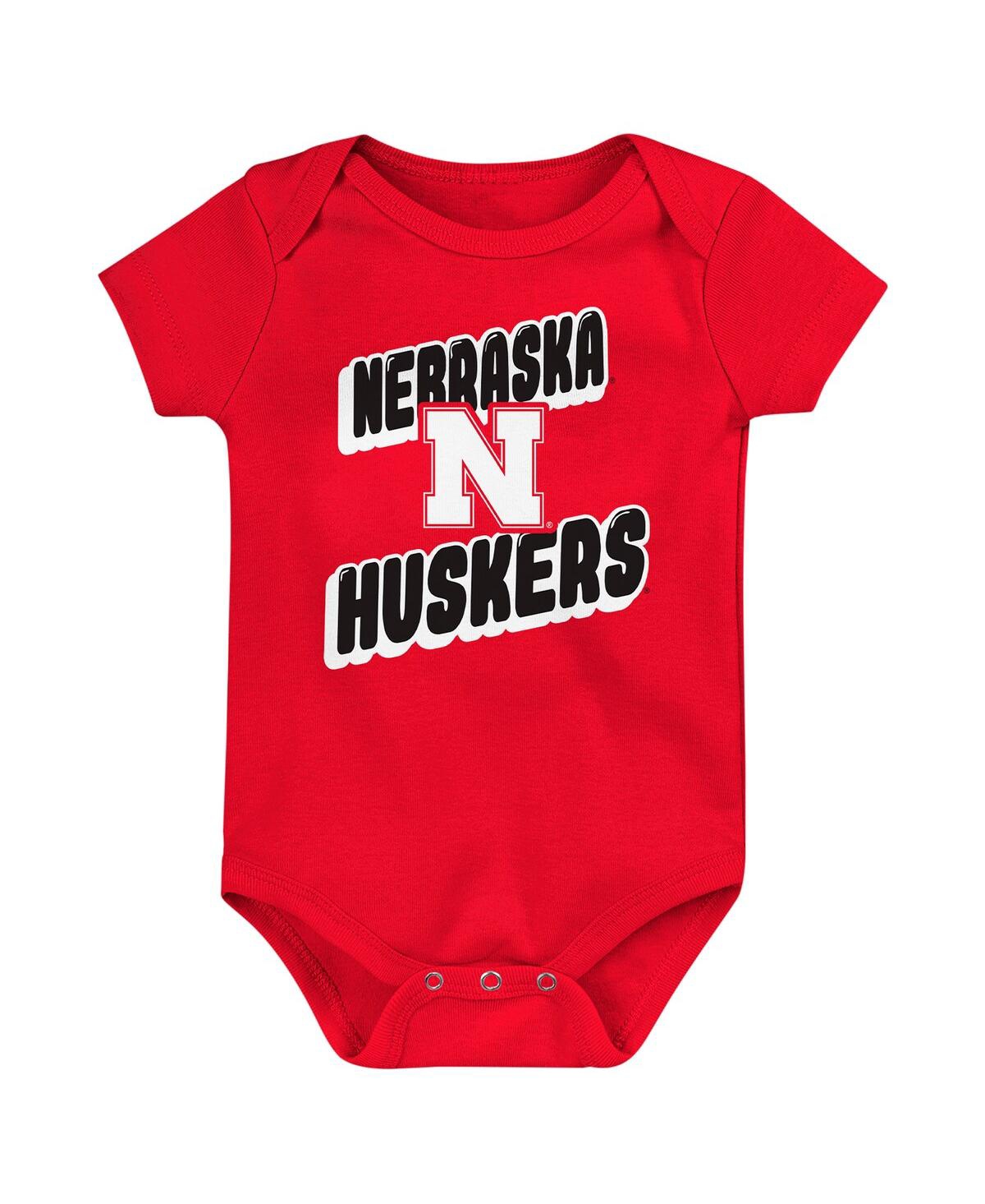 Outerstuff Newborn Scarlet Nebraska Huskers Sunday Comics Bodysuit 3-pack In Scarlet