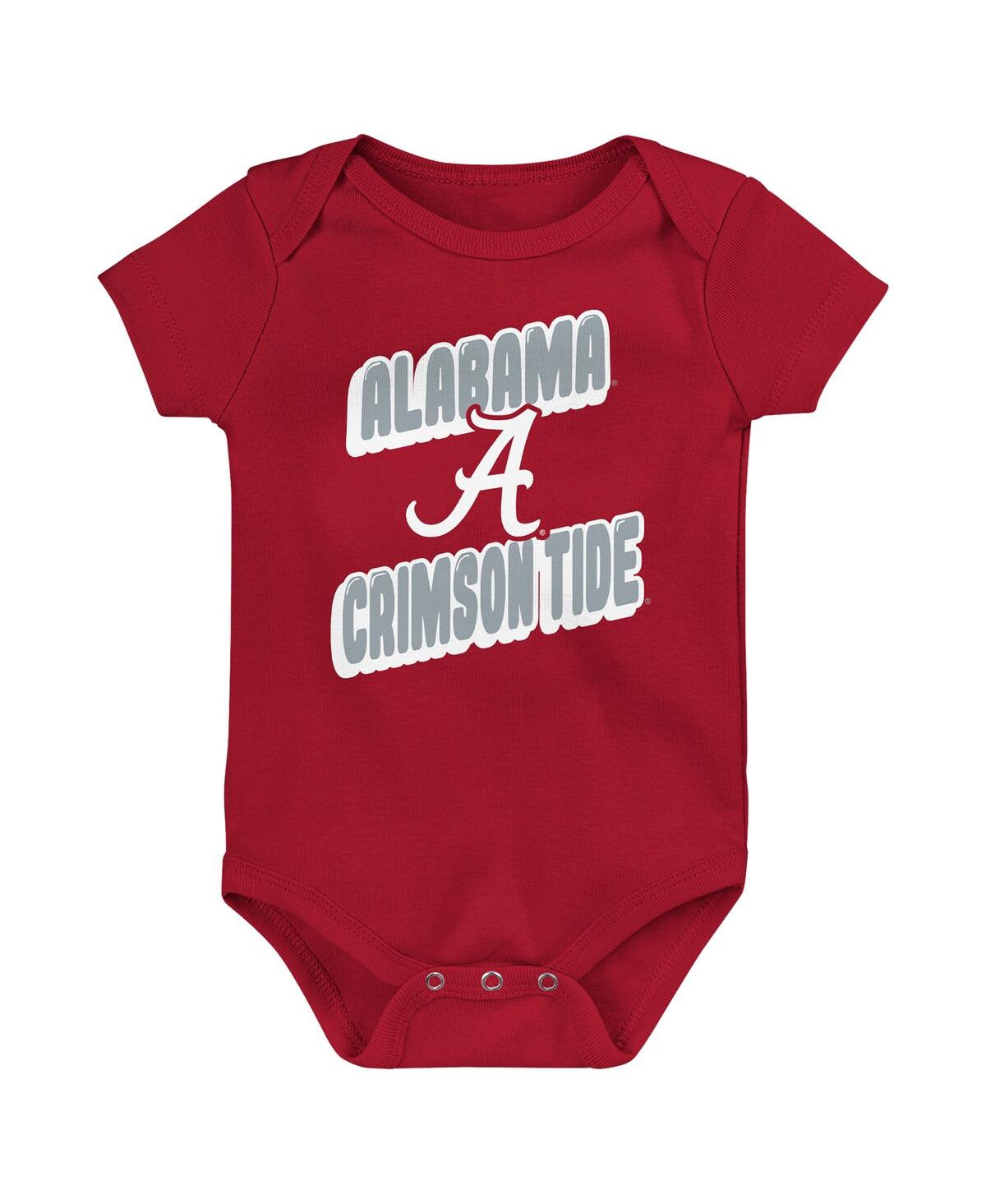 Outerstuff Newborn Crimson Alabama Crimson Tide Sunday Comics Bodysuit 3-pack In Crimson
