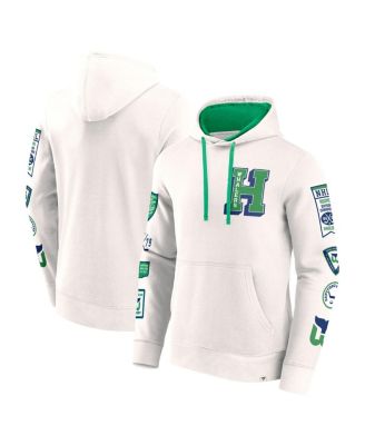 Fanatics - Men's  White Hartford Whalers Vintage Letterman Pullover Hoodie