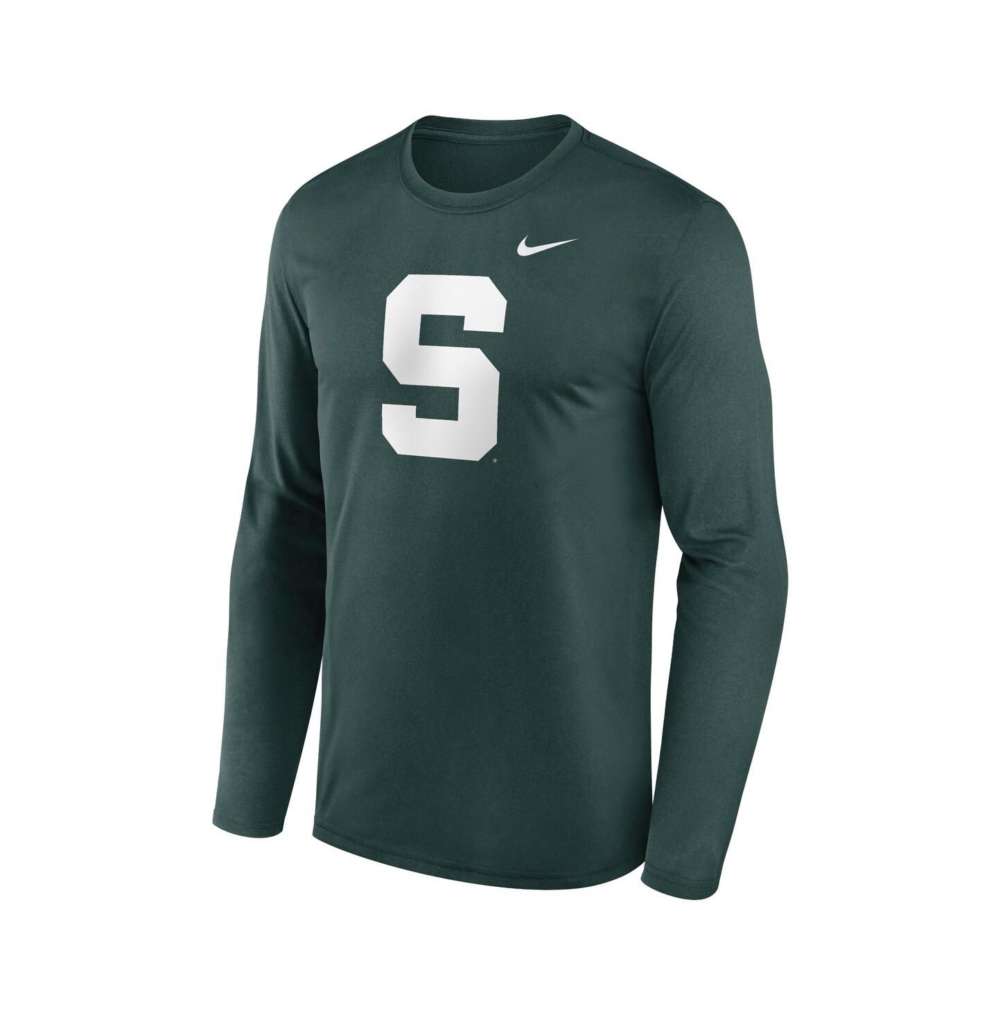 Мужская футболка Nike Green Michigan State Spartans Prime TimeAlternate Logo Legend Long Sleeve — фото 3