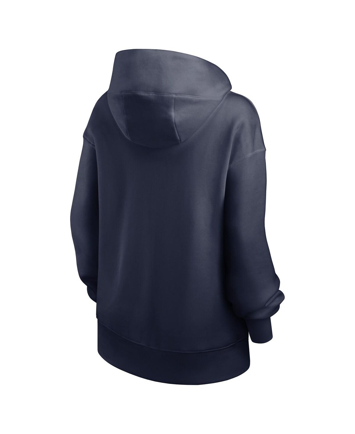 Nike Women's Navy Michigan Wolverines Oversized Legacy Phoenix Foundational Stack Pullover Hoodie In Navy