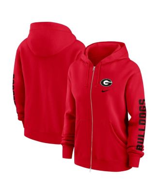 Nike - Women's Red Georgia Bulldogs Oversize Lockup Phoenix Full-Zip Hoodie Jacket