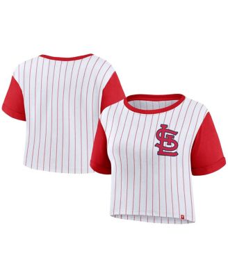 Fanatics - Women's White/Red St. Louis Cardinals Large Logo Cropped T-Shirt