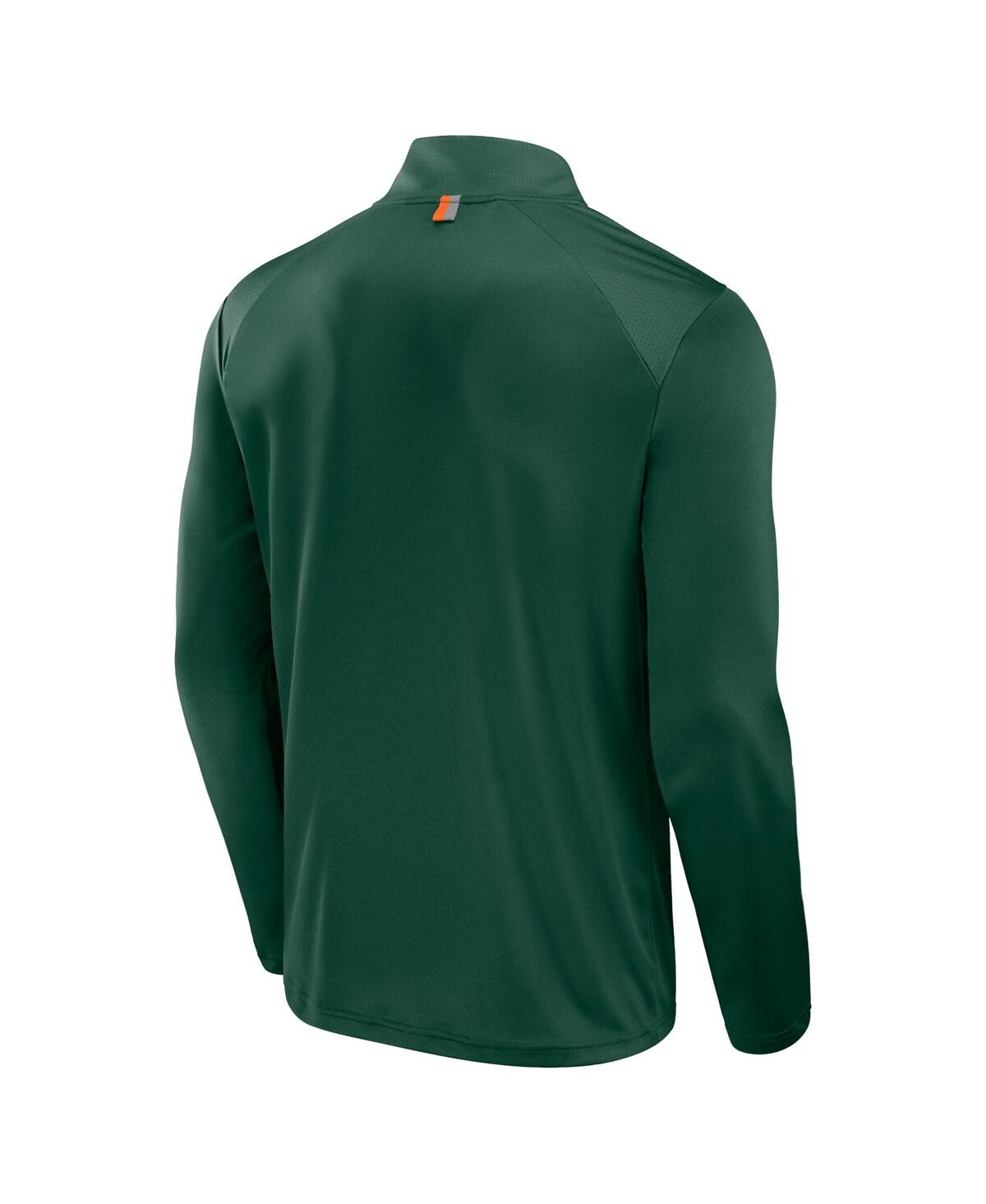 Fanatics Men's Green Miami Hurricanes Fundamental Defender Quarter-zip Sweatshirt In Green
