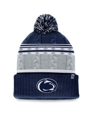 Top of the World - Men's Navy Minnesota Twins Altitude Three-Tone Cuffed with Pom Knit Hat