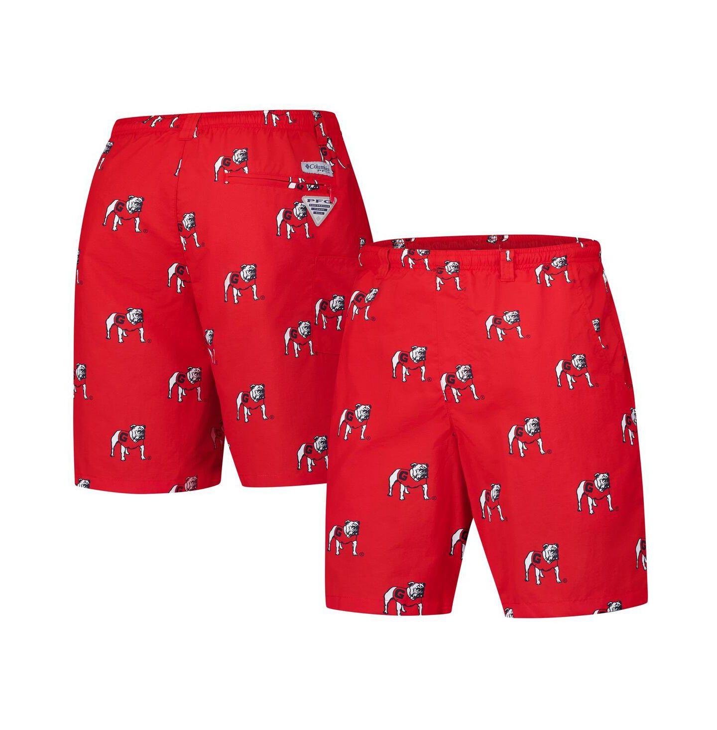 Мужские шорты Columbia Georgia Bulldogs PFG Back Cast III Omni-Shade, Red — фото 1