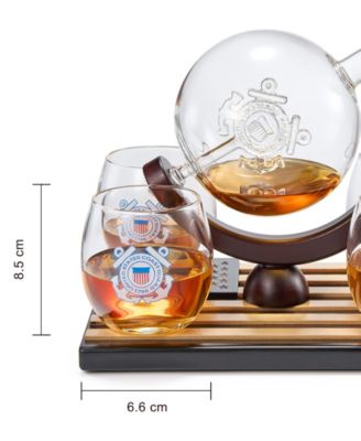U.S. Coast Guard Globe Whiskey Decanter Set
