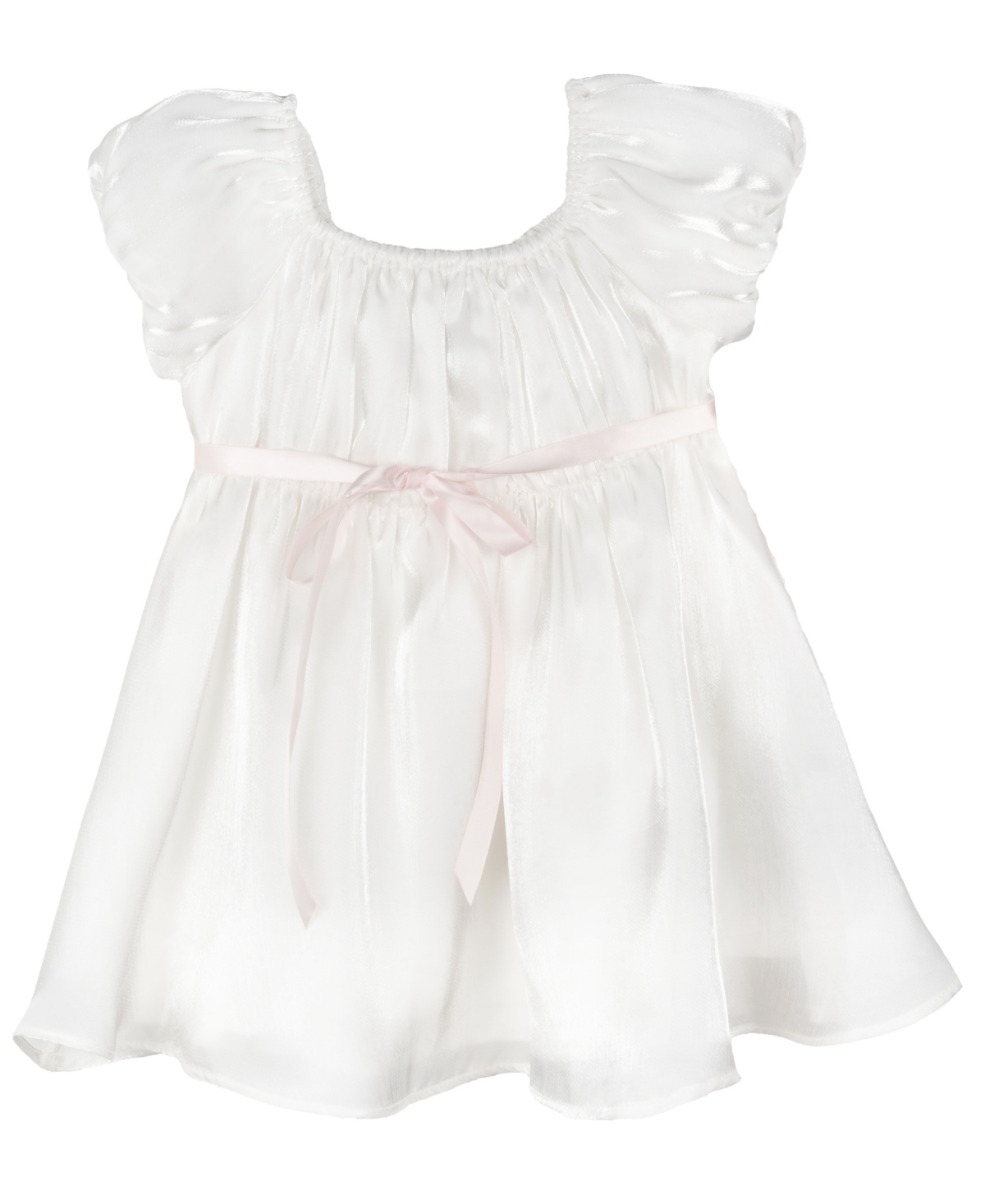 Rare Editions Baby Girls Shimmer Organza Dress In White