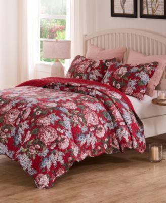 Millie Modern Floral Print 3-Pc. Quilt Set, Full/Queen