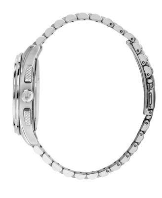 Men's Chronograph Stainless Steel and Black Leather Interchangeable Watch Set, 42mm