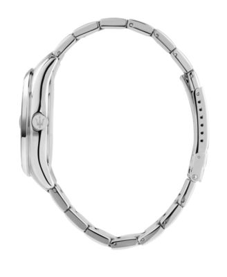 Men's Date Stainless Steel Metal Band Watch, 43mm