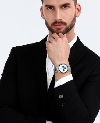 Men's Multifunction Stainless Steel Metal Band Watch, 43mm