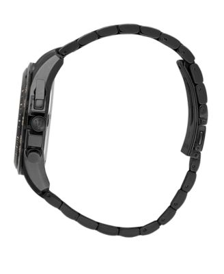 Men's Chronograph Black Metal Band Watch, 45mm