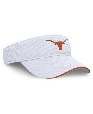 Men's and Women's White Texas Longhorns 2025 Dugout Softball Ace Performance Adjustable Visor Hat