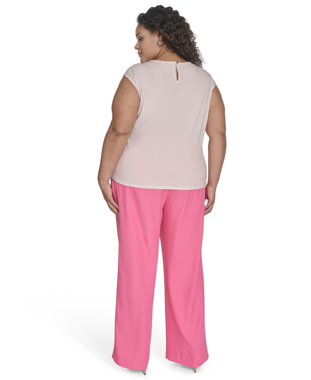 CALVIN KLEIN PLUS SIZE PLACED-FLORAL SLEEVELESS TOP 