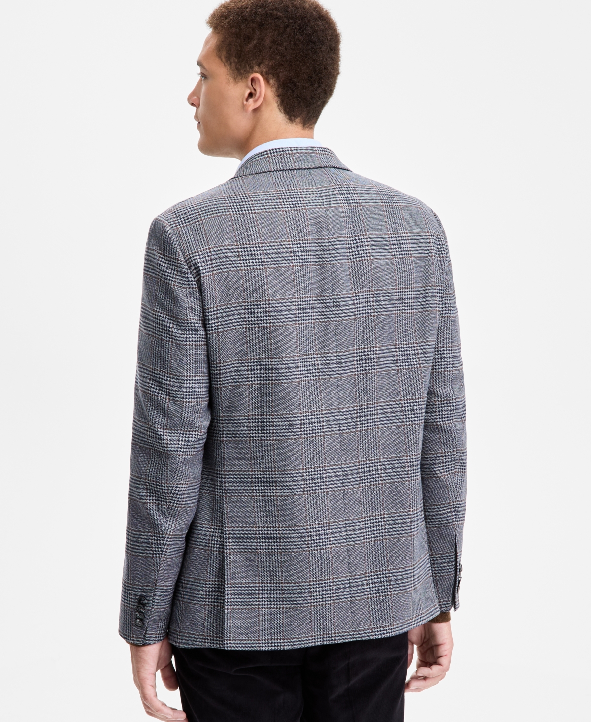 Tommy Hilfiger Men's Modern-fit Gray & Brown Plaid Sport Coat In Gray