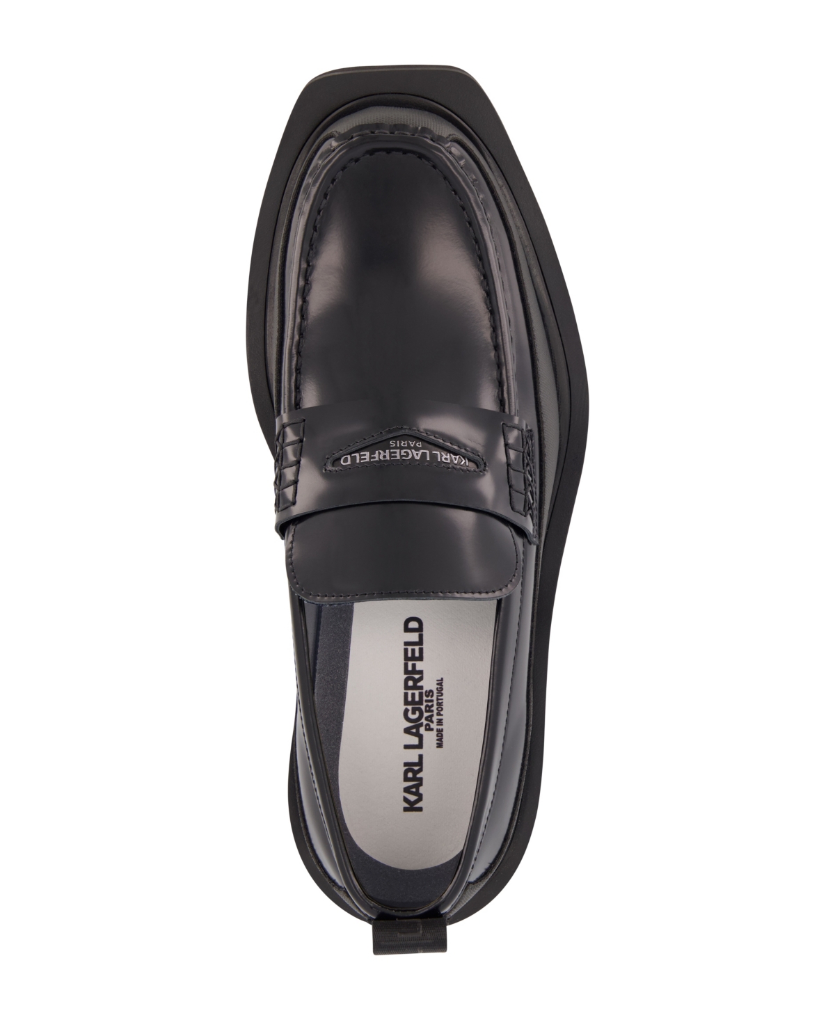 Karl Lagerfeld Paris White Label Lug Sole Penny Loafer In Black