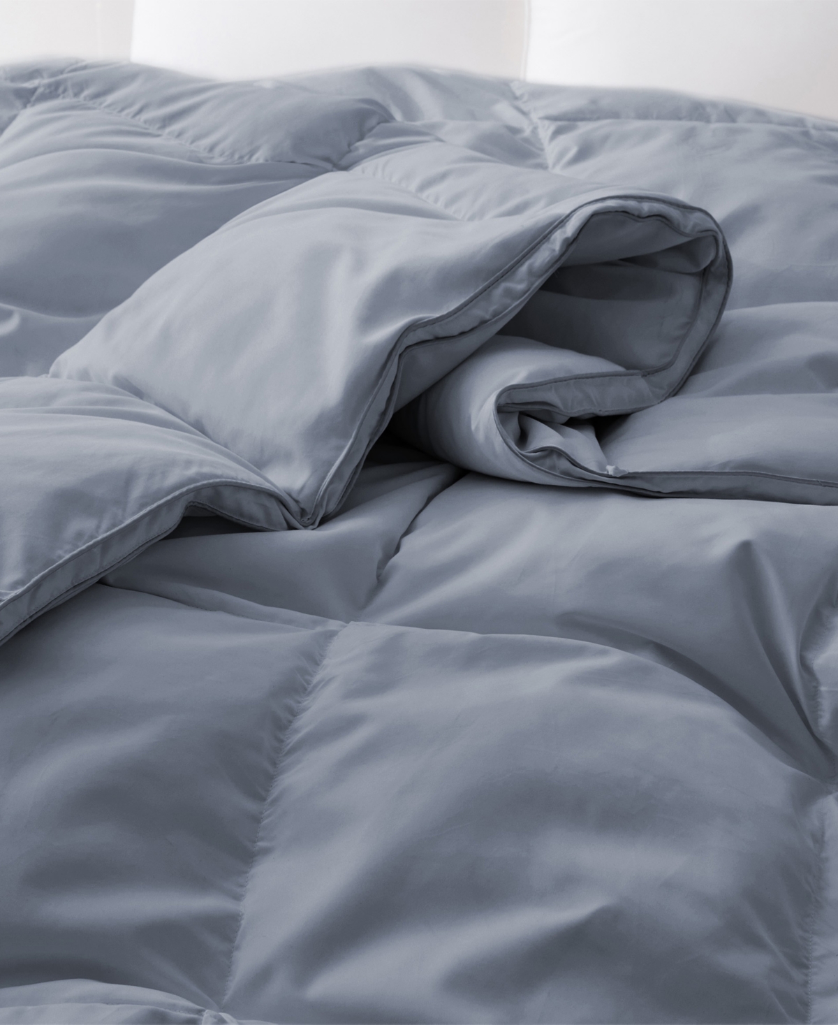 Unikome Heavyweight Goose Down Fiber Comforter, California King In Blue